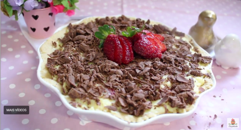 torta trufada de Leite Ninho e morango