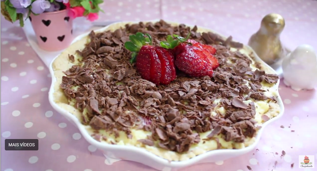 torta trufada de Leite Ninho e morango