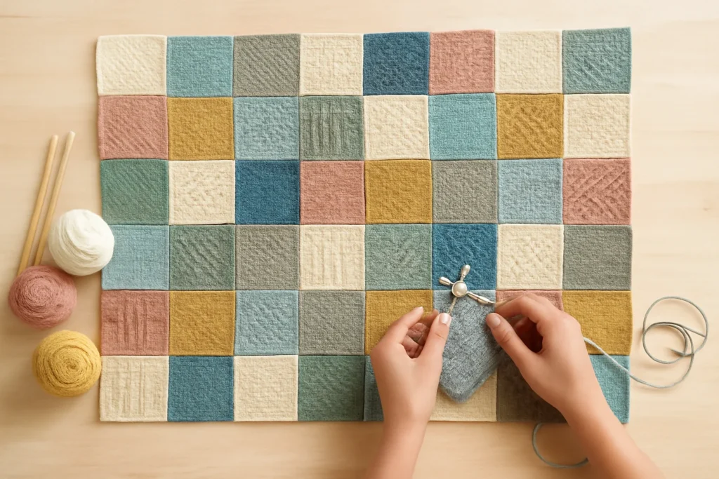 tricotar em 50 quadrados