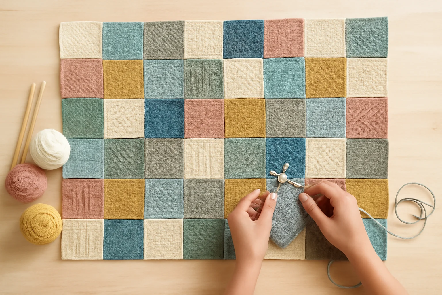 tricotar em 50 quadrados