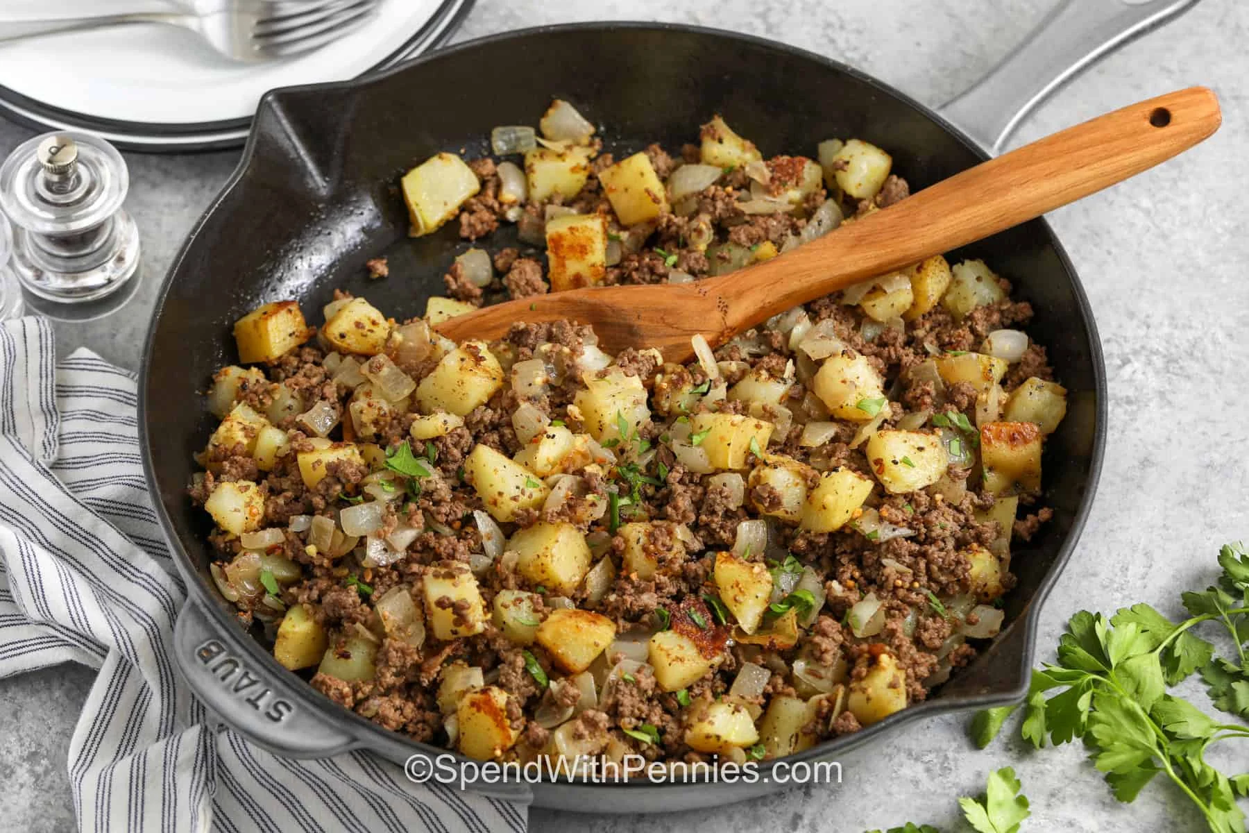 Batata Crocante com Carne moída